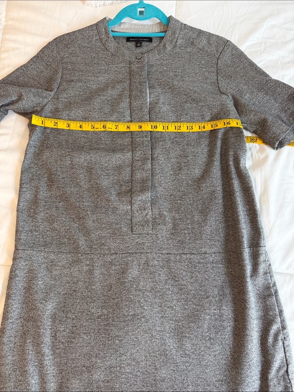 Banana Republic Heather Gray Short-Sleeve Tunic Dress - Picture 7 of 7
